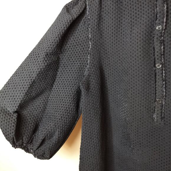 Max Studio Balloon Sleeve Top Velvet Trim - Picture 7 of 9